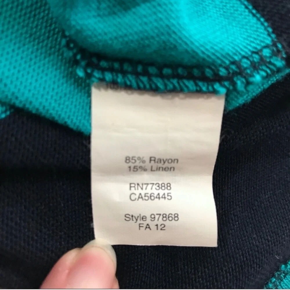 J.Crew Aqua & Navy Wide Stripe Boatneck Tee – XS {G29}